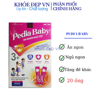 Siro Pedia Baby giúp bé ăn ngon, ngủ ngon, tiêu hóa tốt, tăng sức đề kháng cho bé – Hộp 20 ống