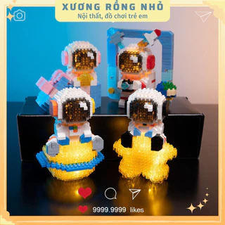 Mô hình phi hành gia có đèn Space bricks, đồ chơi lắp ráp Phi Hành Gia 3D Có Đèn