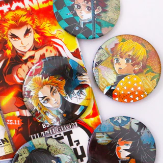 Huy Hiệu Cài Áo Anime - Kimetsu No Yaiba - Ghim Cài Áo, Badge Phụ Kiện Manga Hình Thanh Gươm Diệt Quỷ