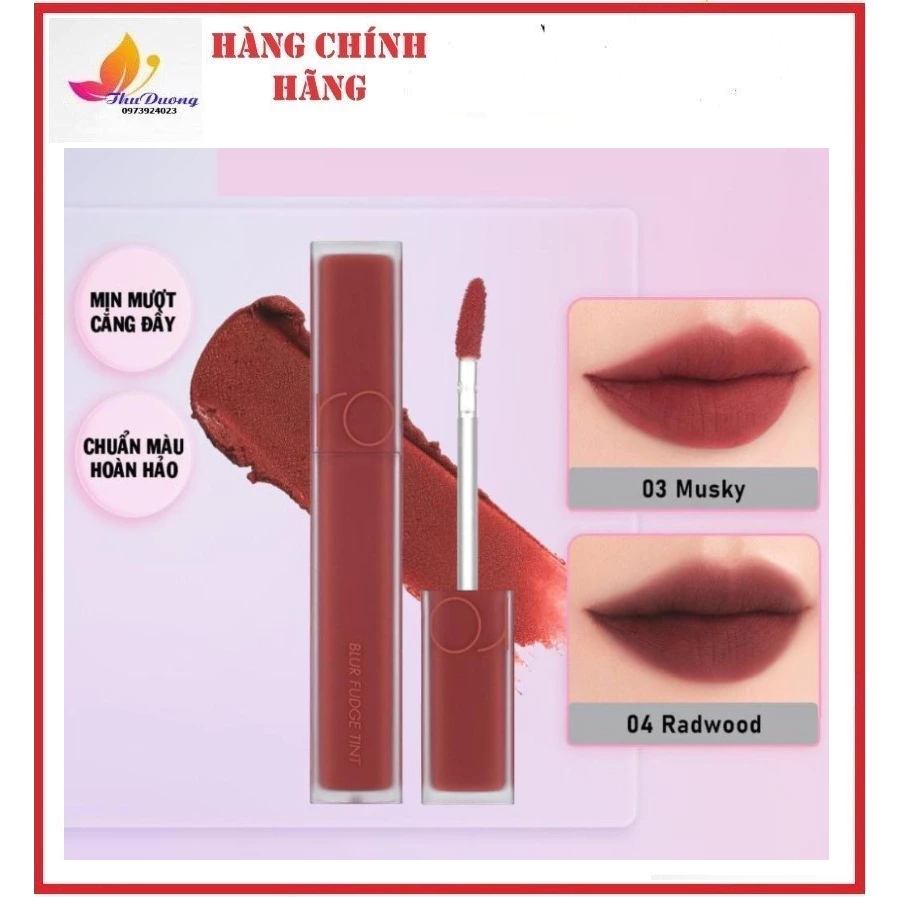 Son Kem Lì, Lên Màu Chuẩn, Mịn Môi Romand Blur Fudge Tint 5g - #màu 03 #màu 04