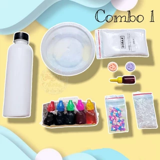 [Combo1] Kit làm làm basic slime 8 món khác nhau chất nhờn ma quái,kit làm cloud slime có borax tuyết siêu mịn