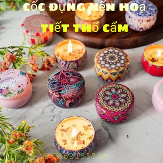 Cốc nến hình hạo tiết thổ cẩm đẹp mắt  - Cốc đựng nến - Nguyên liệu đựng nến