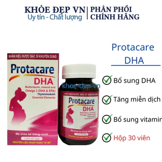 Viên uống sắt tổng hợp Protacare tốt cho bà bầu, tăng miễn dịch, bổ sung DHA - Hộp 30 viên