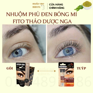 Nhuộm phủ đen bóng mi FITO 100% thảo dược Nga từ cây lá móng henna - makemeBrow