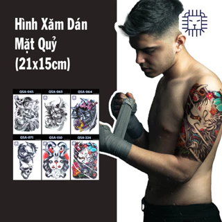 [Loại Ngắn Ngày] Hình Xăm Dán Mặt Quỷ, Quỷ Dạ Xoa Chụp Ảnh, Đóng Phim, Dễ Dàng Tẩy Xóa - Dùng 2-5 Ngày (21x15cm)