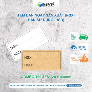 Tem Nhãn Decal Dán Ghi Ngày Sản Xuất (NSX) Và Hạn Sử Dụng (HSD) [combo 100 tem]