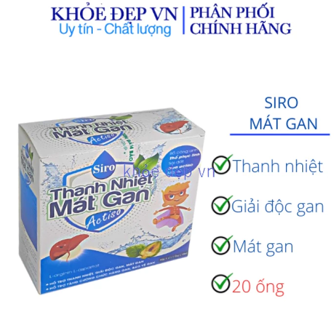 Siro thanh nhiệt mát gan actisso - Tăng cường chức năng gan – Hộp 20 ống x 10ml