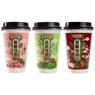 Trà Sữa Thạch Dừa Lujiao Vị Matcha - Đường Nâu - Đào Ô Long Siêu Ngon - Hộp 75gr [SIÊU RẺ]