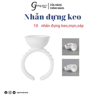 Set 10 Nhẫn Đựng Mực Phun Xăm, Keo Nối Mi - gslens