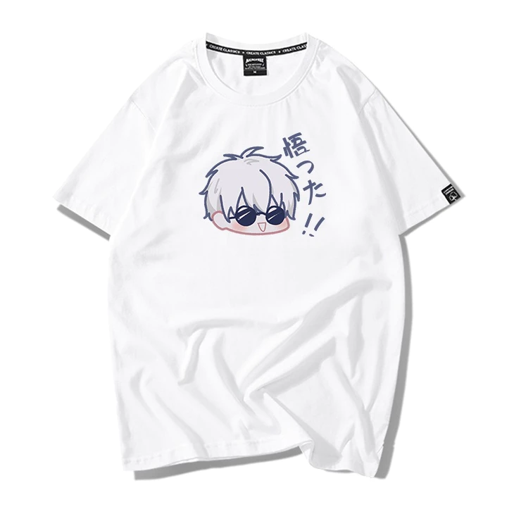 Áo Thun Nữ Tay Lỡ HappyFamily Form Rộng In Hình Gojo Satoru Đáng Yêu Cotton 100 Cao Cấp