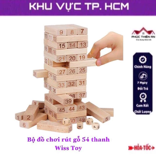 Bộ đồ chơi rút gỗ 54 thanh in số - Wiss Toy