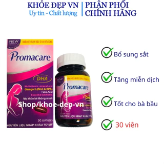 Viên uống PROMACARE DHA bổ sinh vitamin tổng hợp cho phụ nữ có thai và cho con bú hộp 30 viên