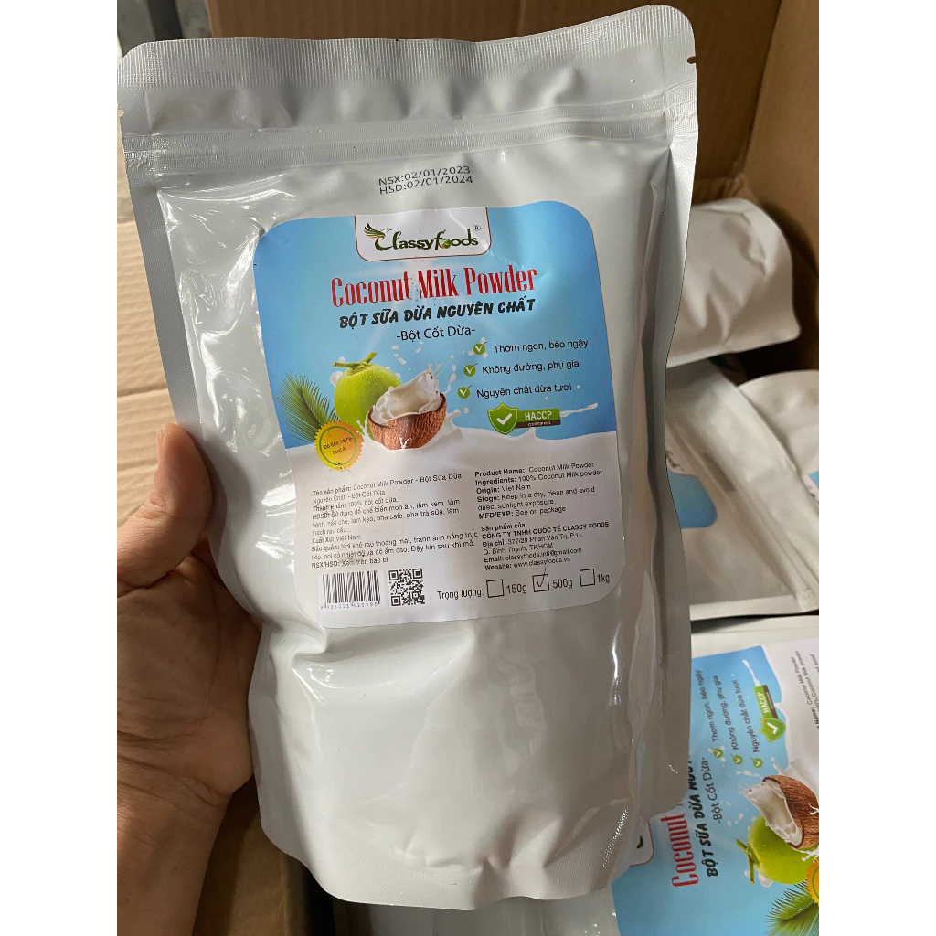 Bột Cốt Dừa nguyên chất gói 500g