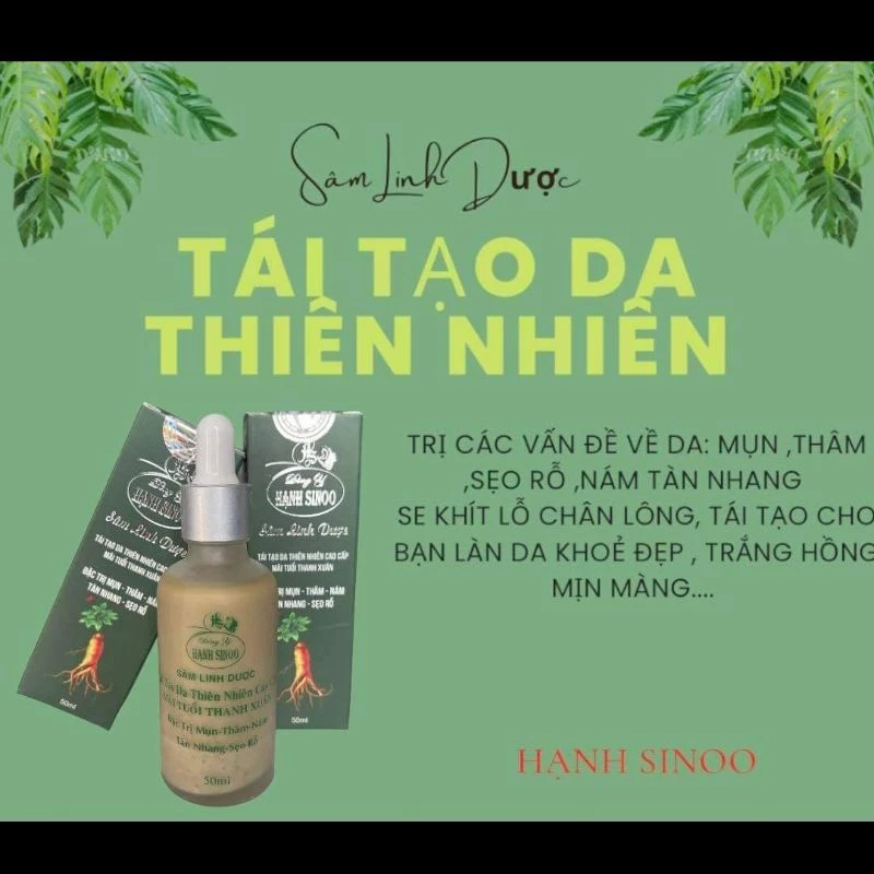 Tái tạo da Cao Cấp Đông y Hạnh Sinoo thiên nhiên loại nhẹ-Sẽ đỏ nhẹ và gây bong nhẹ đối với da yếu, mỏng và  da nhạy cảm