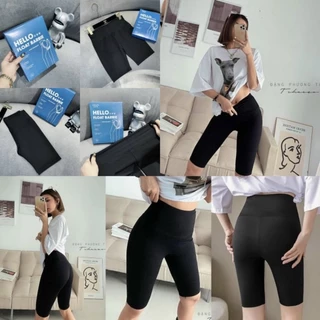 Quần Legging Ngố, Quần legging Lửng Hello Cạp Cao Tôn Dáng Chất Vải Umi Hàn Cao Cấp