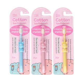 Bàn Chải Đánh Răng Trẻ Em Cotton Hình Chú Thỏ Dễ Thương Siêu Mềm Mại Chăm Sóc Răng Miệng Cho Bé