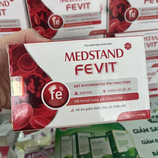 Viên bổ sung sắt và Acid Folic cho bà bầu - Medstand Fevit - Bổ máu cho phụ nữ mang thai và sau sinh - Hộp 30 viên