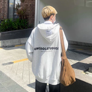 Áo khoác nỉ form rộng hoodiezip chất liệu nỉ bông siêu ấm DEUNCOOL