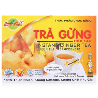 COMBO 3 HỘP TRÀ GỪNG HÒA TAN HÙNG PHÁT - hộp (20 gói x 10gr)