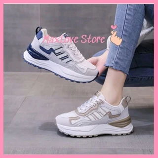 Giày Sneaker Thể Thao Nữ Lưới Sọc Cao Cấp Siêu Nhẹ Papo