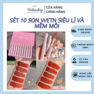 Sét Son 10 Cây Son Kem Siêu Lỳ Mềm Môi