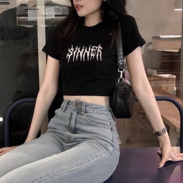 [RẺ VÔ ĐỊCH] Áo ba lỗ croptop Sinner nữ -Thun kiểu dáng ôm body cá tính vintage bánh bèo sexy hàn quốc ulzzang