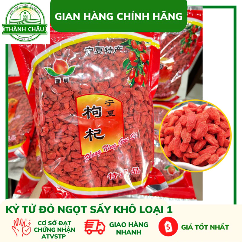 (Nhập Khẩu) 500g Kỷ Tử Đỏ Ninh Hạ Sấy Khô - Size Đại - Đỏ Ngọt Chất Lượng Cao Giúp Đẹp Da, Sáng Mắt, Dễ Ngủ