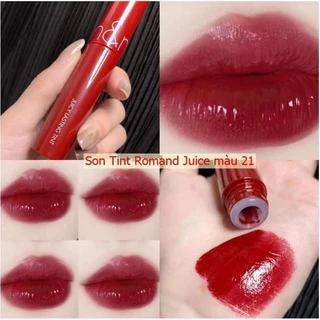 Son Tint Bóng Romand Juicy Lasting Tint Mã màu 21: Deep Sangria : Đỏ mận