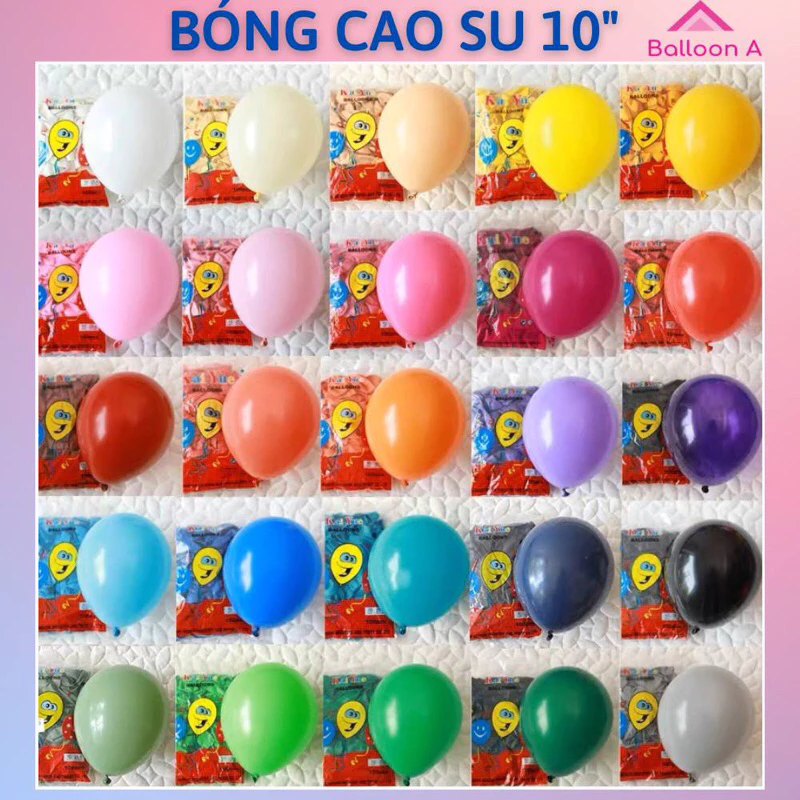Set 100 Bóng Bay 25cm Trang  Trí Sinh Nhật, Bong Bóng Trang Trí Phòng Cưới, Sự Kiện, Kỷ Yếu, Khai Trương