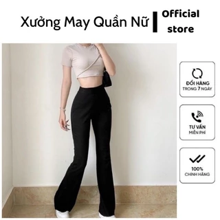 Quần ống loe legging bigsize nữ lưng cao cạp chun gen bụng vải cotton co dãn 4 chiều tôn dáng chân dài