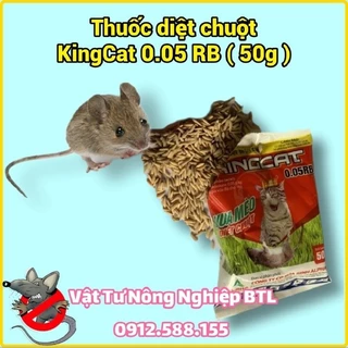 Thuốc diệt chuột KINGCAT 0,05RB, thuốc trừ chuột trộn sẵn thế hệ mới, hiệu quả cao (gói 50g)