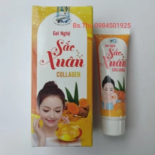 Kem nghệ Gel nghệ SẮC XUÂN COLLAGEN Nano bạc hỗ trợ giảm mụn, ngừa thâm, sẹo tube 20g