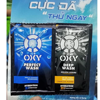 Combo 10 gói Sữa rửa mặt OXY Deep Wash Scrub Formula có hạt làm sạch sâu, đánh bay nhờn, tút sáng da