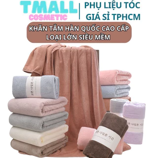 Khăn tắm lông cừu Hàn Quốc cỡ lớn 70x140cm, siêu mềm mịn thấm hút nước tốt, nhiều màu