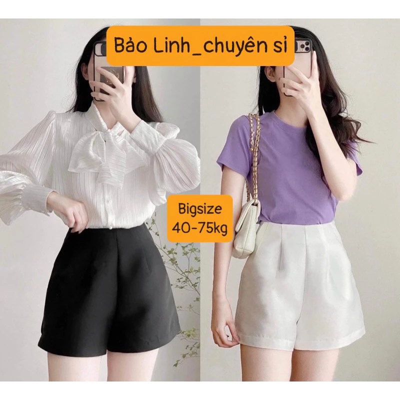 Quần Đùi Tafta Bigsize Bảo Linh Dáng Short Phồng Lưng Cao M885