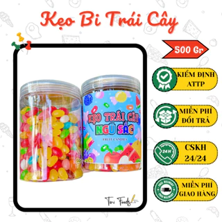 KẸO BI TRÁI CÂY - CHUA CHUA NGỌT NGỌT - HŨ PET 500G