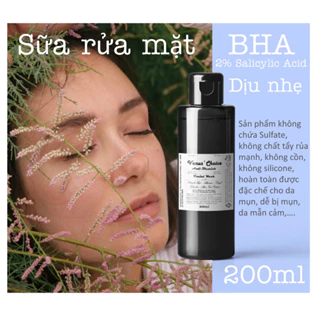 Sữa rửa mặt BHA giảm mụn sần da Salicylic acid cho da sáng mịn tẩy tế bào chết giảm dầu 200ml Venus Choice