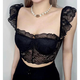 Bộ đồ lót nữ ,nội y nữ cánh tiên ren có gọng GIN Lingerie , thiết kế croptop