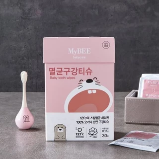 Gạc rơ lưỡi vệ sinh răng miệng organic MyBee Hàn quốc - Hộp 30 gói/50 gói