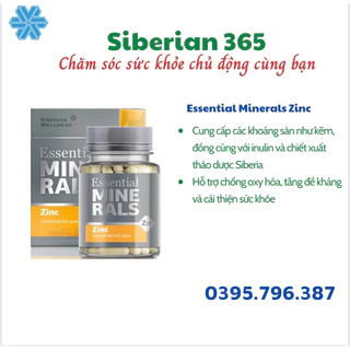 [ Bổ sung kẽm siberi tăng đề kháng ] Thực phẩm bảo vệ sức khỏe Essential Minerals Zinc Siberian – 60 viên/lọ