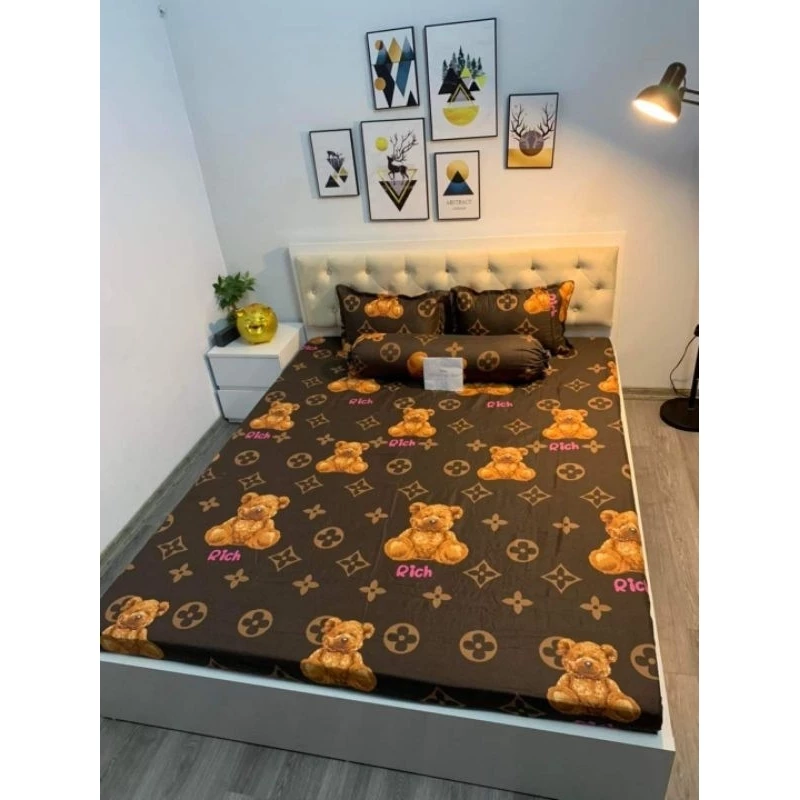 Ga trải giường cotton poly 1m6,1m8,drap giường hàn quốc được chọn màu