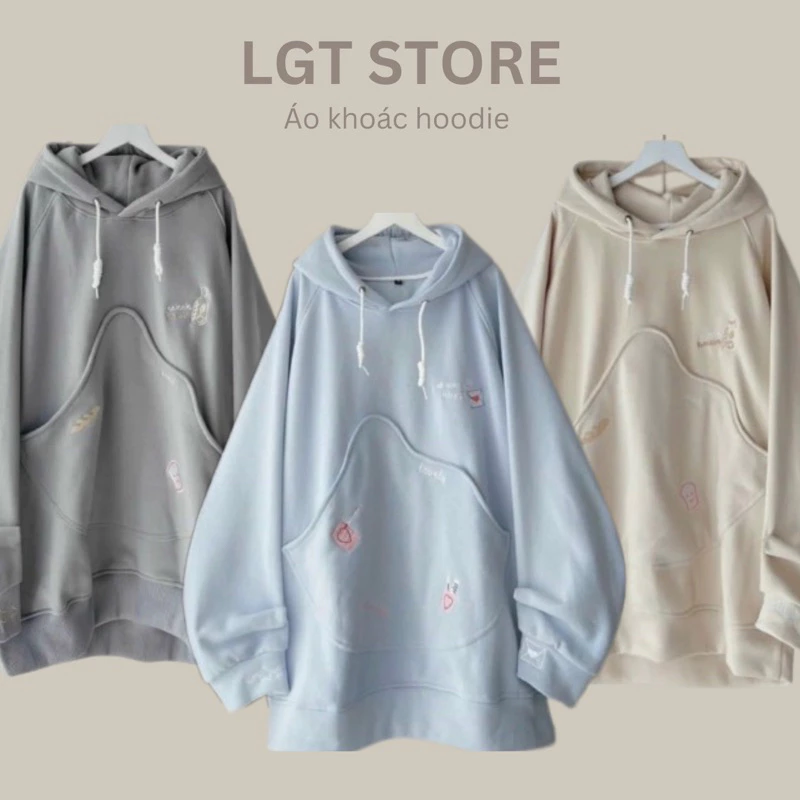 Áo khoác hoodie form rộng [CÓ ẢNH THẬT] nam nữ form rộng chất nỉ ngoại dày dặn, Áo khoác nam nữ form rộng Slow