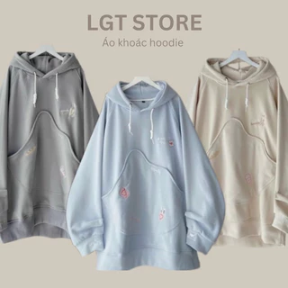 Áo khoác hoodie form rộng [CÓ ẢNH THẬT] nam nữ form rộng chất nỉ ngoại dày dặn, Áo khoác nam nữ form rộng Slow