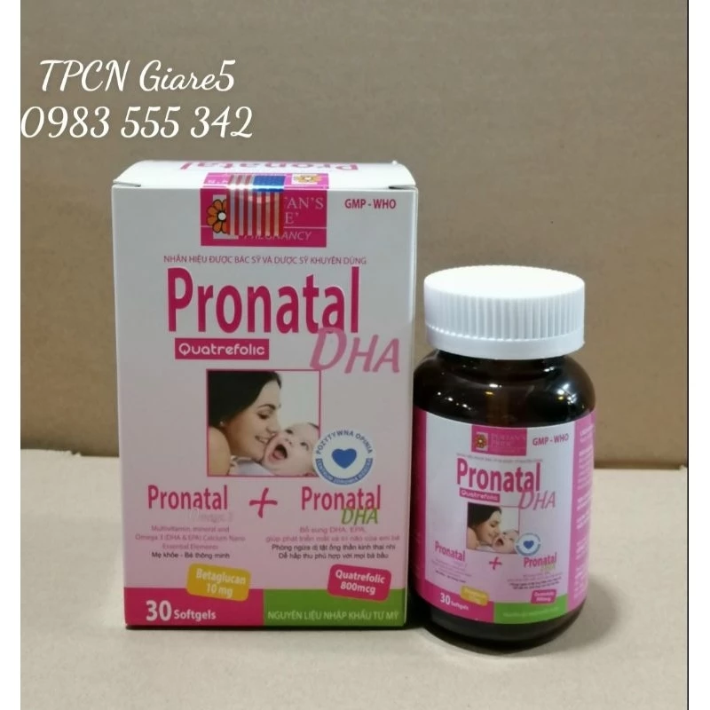 Pronatal DHA cung cấp dưỡng chất, bổ sung canxi, sắt và vitamin cho mẹ bầu và cho con bú