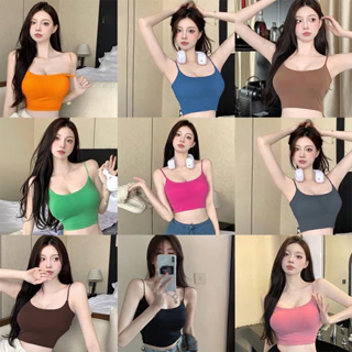 Áo croptop hai dây mảnh có mút chất cotton M14