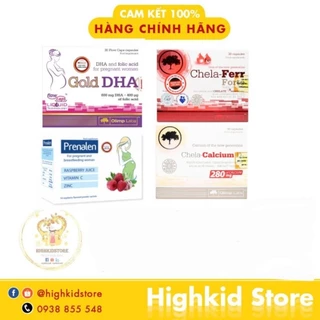 [Cty pp chính hãng] Bộ ba 3 sản phẩm Sắt Chela-Ferr Forte 14,4g + Gold DHA 25,35g + Canxi Chela-Calcium D3 36,6g