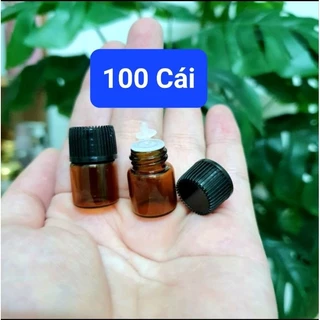 [100 cái] Lọ chiết serum 1ml, 2ml chấm tàn nhang, đựng tinh dầu, có nút lót chiết mỹ phẩm