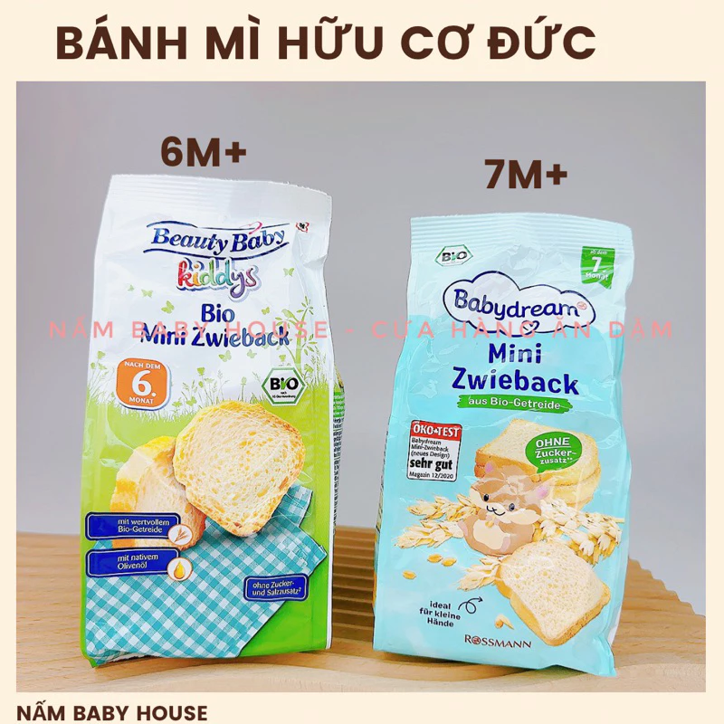 Date 4/2025 Bánh mì hữu cơ Beauty Baby / Babydream Đức cho bé ăn dặm từ 6 tháng