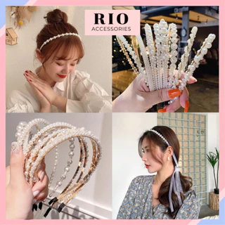 Bờm Cài Tóc/Băng Đô Cài Tóc Đính Hạt Trai Cao Cấp Sang Trọng Phong Cách Hàn Quốc Hot Trend Tiktok BNK - phụ kiện hot tre