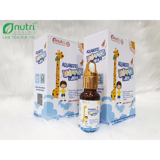 Vitamin D3K2 Aquanutri tăng cường hệ miễn dịch hấp thu canxi mắt sáng thông minh cho bé dạng nhỏ giọt - chai 20ml